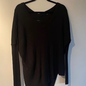 All Saints Off the Shoulder Black Sweater